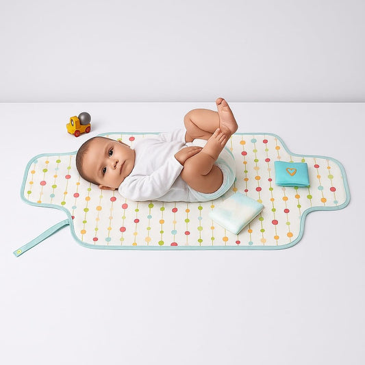 Portable Diaper Changing Mat - Colourful Polka