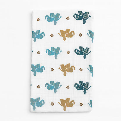Organic Cotton Burp Cloth - Elephant Caravan