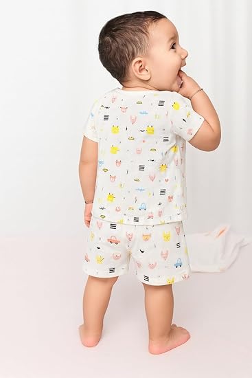 Half Sleeves Jhabla Set - Organic Cotton Muslin -  Little Roadtrip