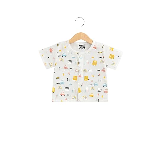 Half Sleeves Jhabla Set - Organic Cotton Muslin -  Little Roadtrip