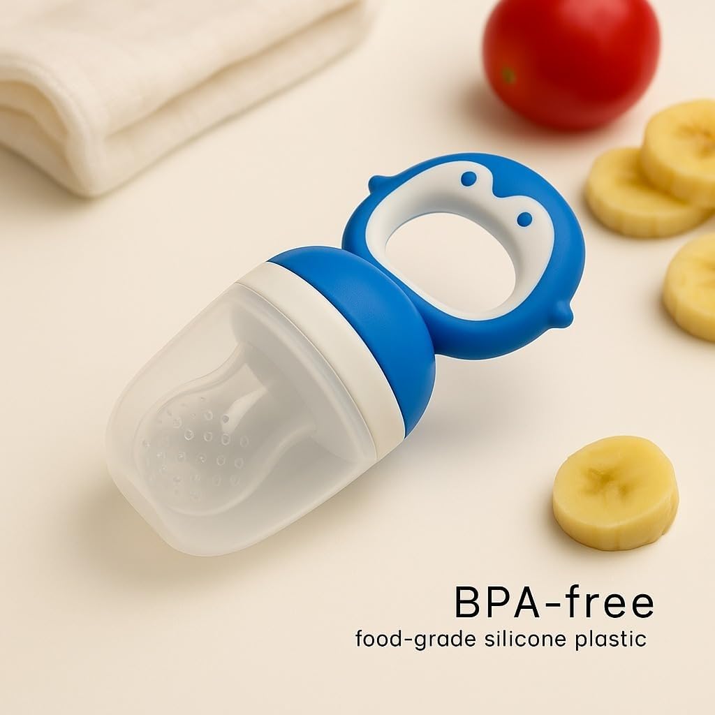 Silicone Fruit Nibbler - Blue Penguin Pop