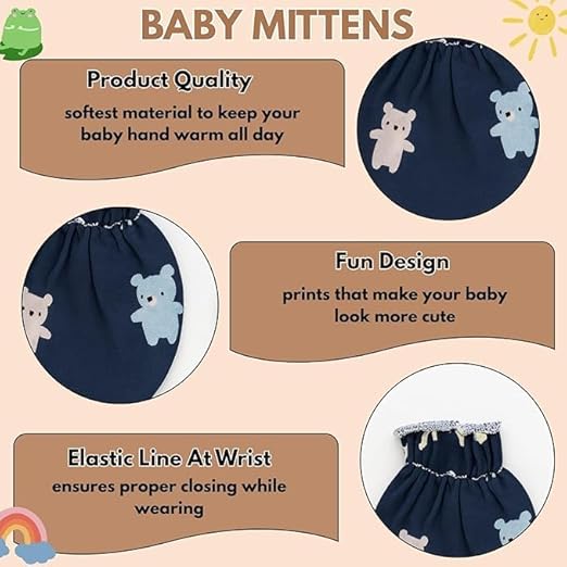 Baby Assorted Mittens - Set of 6 Mix Print