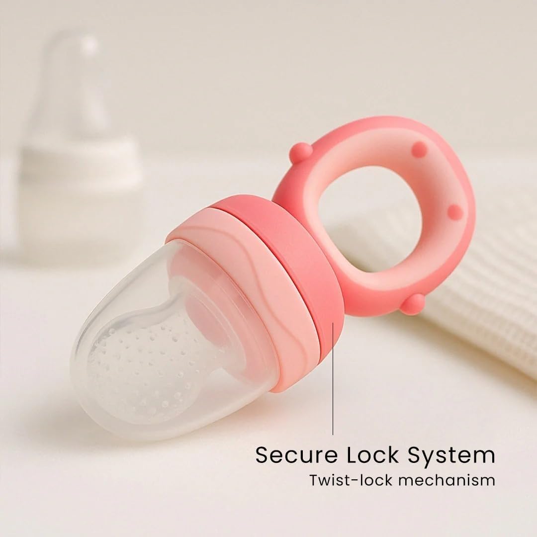 Silicone Fruit Nibbler - Pink Penguin Pop