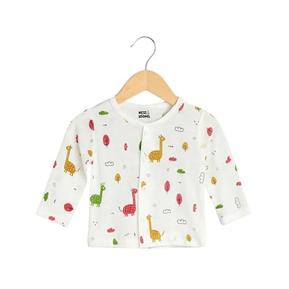 Muslin Full Sleeves Jhabla Set - Organic Cotton Muslin - Giraffe Safari