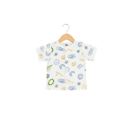 Half Sleeves Jhabla Set - Organic Cotton Muslin -  Galaxy Dreams
