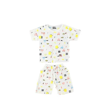Half Sleeves Jhabla Set - Organic Cotton Muslin -  Little Roadtrip