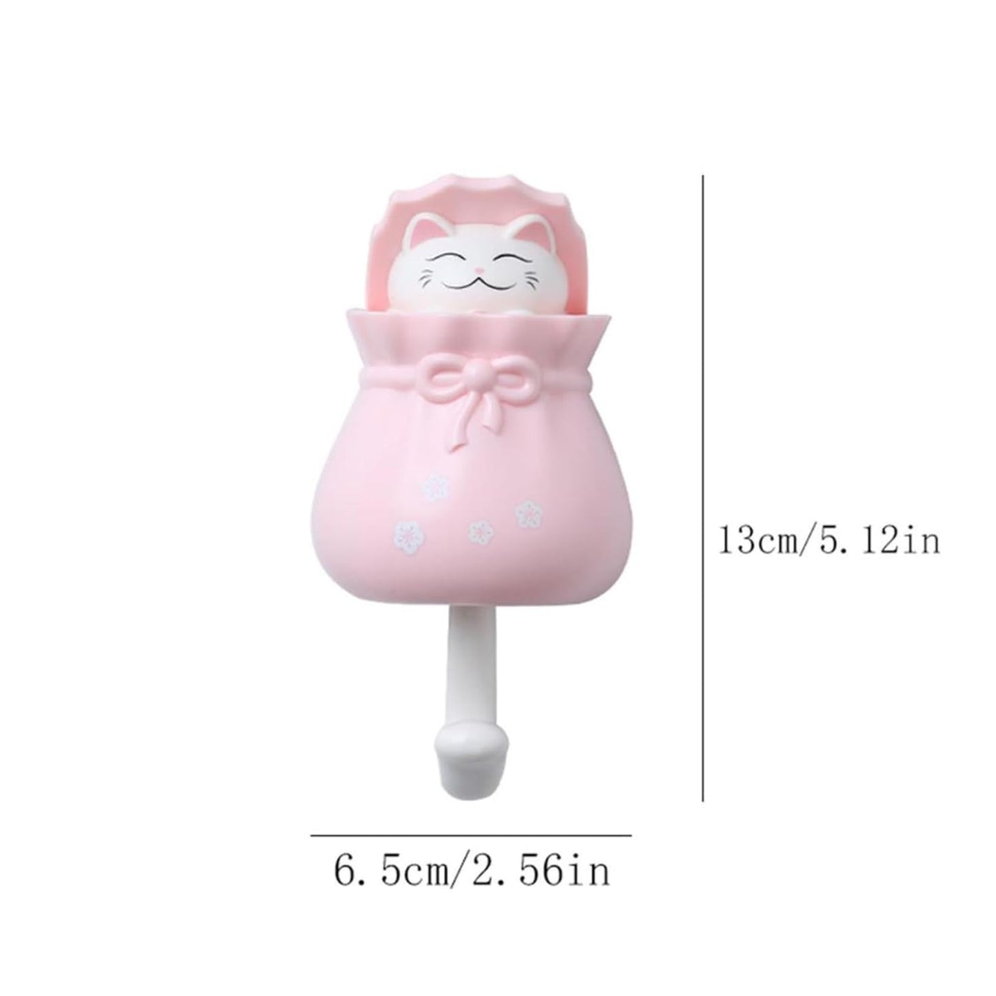 Adhesive Multipurpose Wall Hook for Towels, Bags & Clothes - Pink Kitty