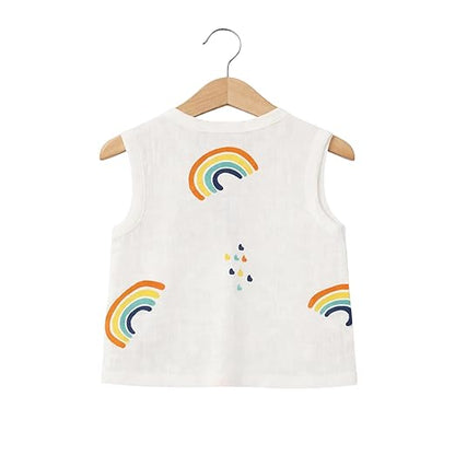 Sleeveless Jhabla With Button - Rainbow Dreams
