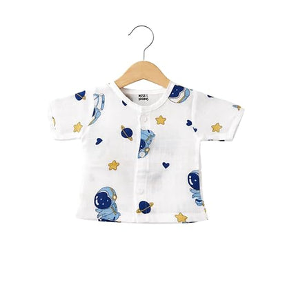 Half Sleeves Jhabla Set - Organic Cotton Muslin - Galaxy Woofs