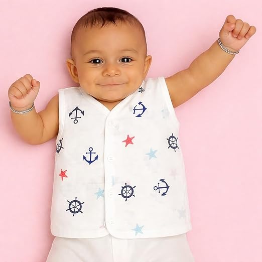 Sleeveless Jhabla With Button - Sailor Star