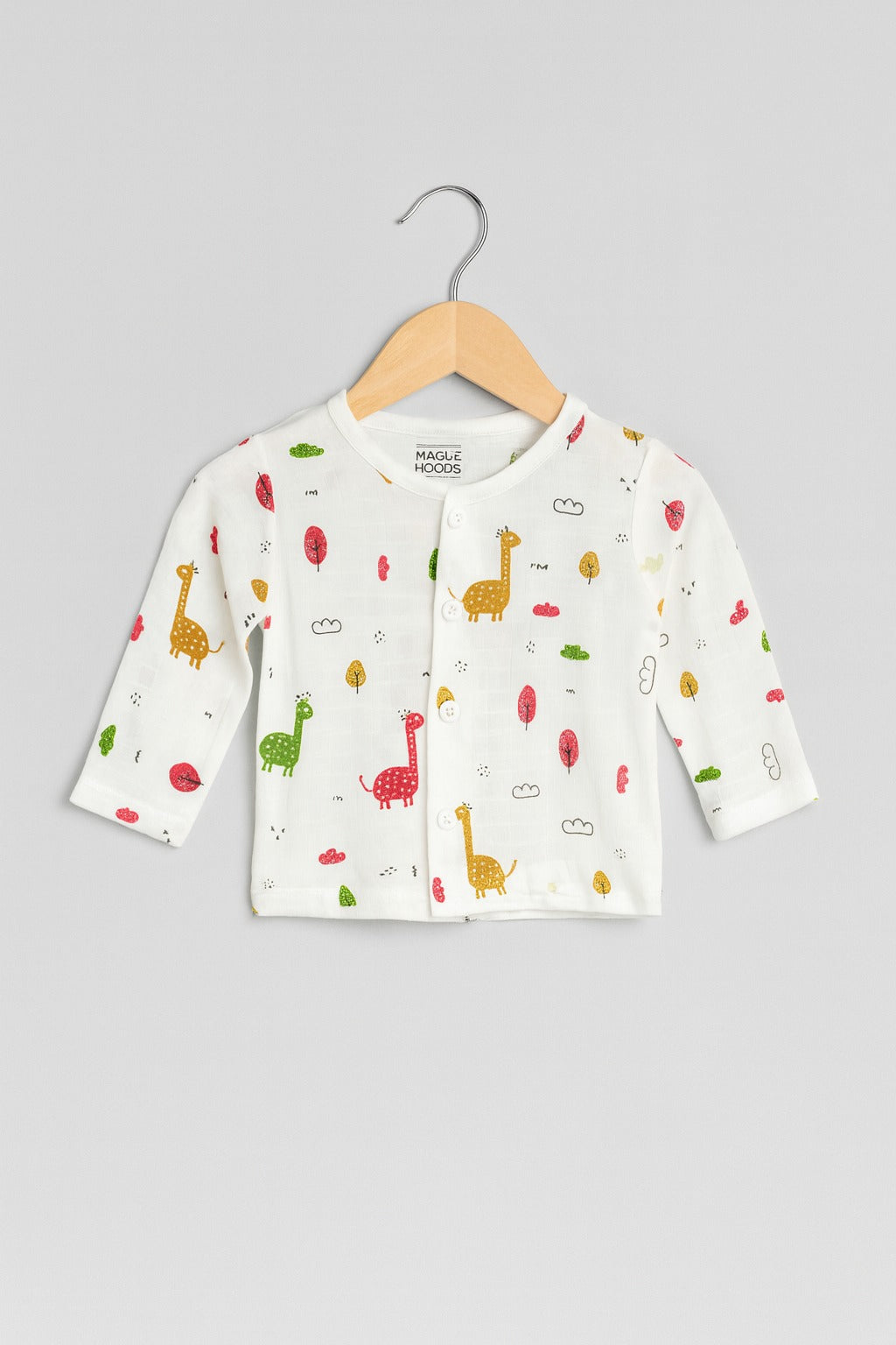 Muslin Full Sleeves Jhabla Set - Organic Cotton Muslin - Giraffe Safari