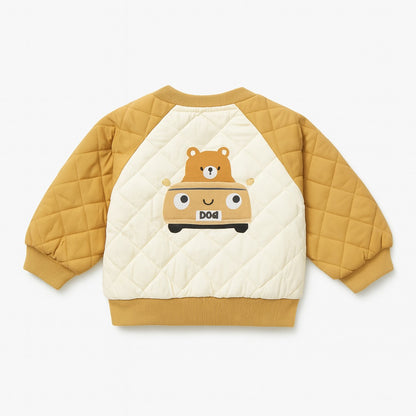 Baby Puffer Jacket With 2 Pockets - Beige Bear