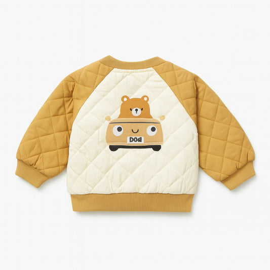 Baby Puffer Jacket With 2 Pockets - Beige Bear