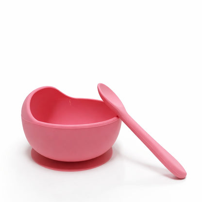Silicone Suction Bowl & Spoon Set - Pink Popsicle