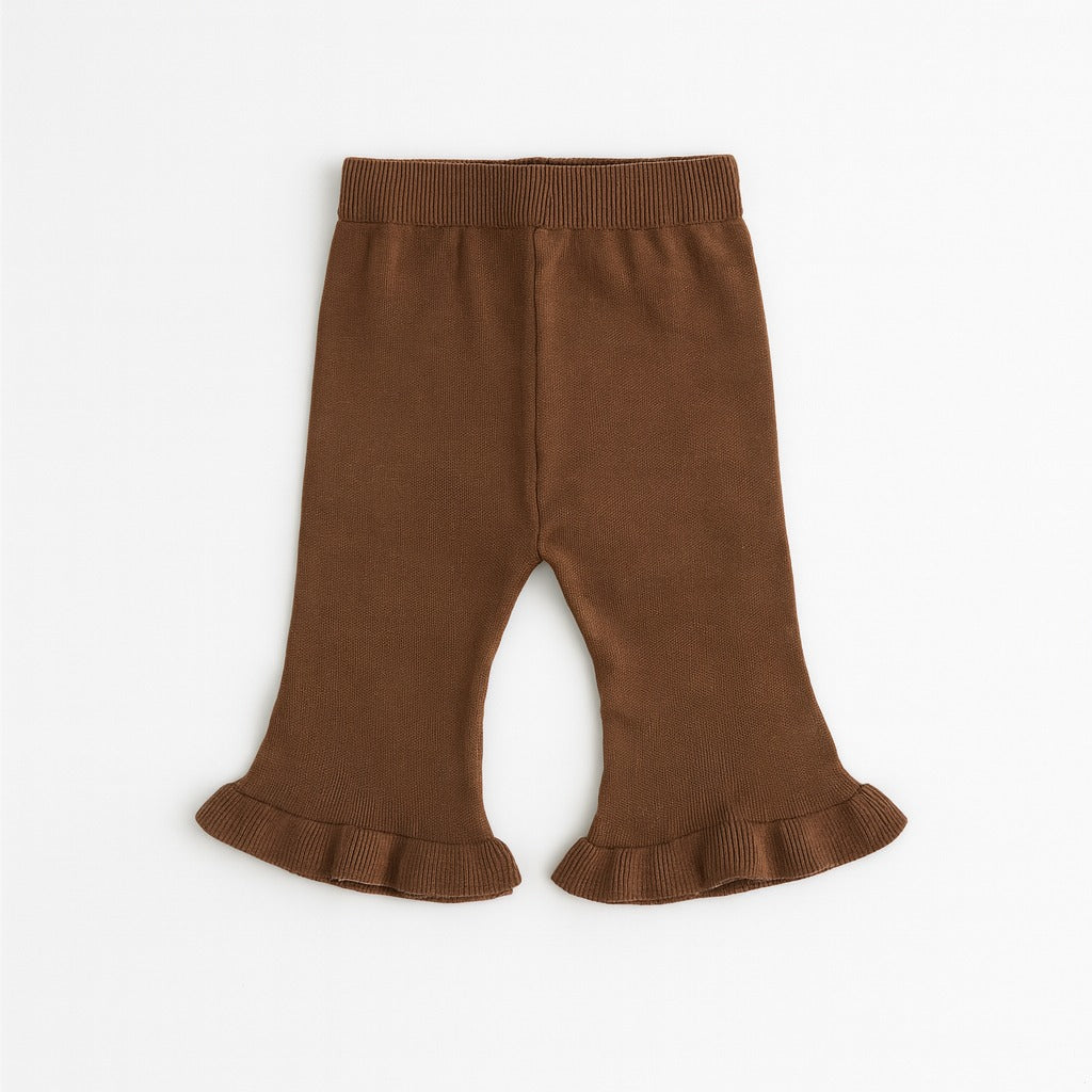 Knitted Top & Pant Co-ord Set - Toffee Mini Bow