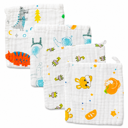 Washcloth For Baby- 4pc set White