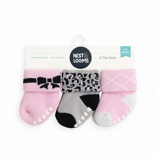 Knitted Antiskid Socks 3 pc set - Mini Diva