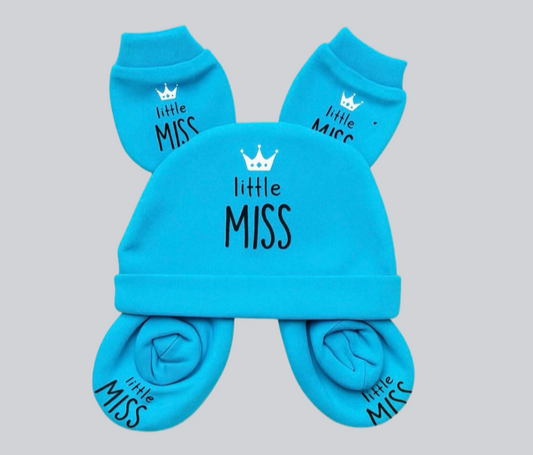 3 Pc Set - Mitten, Booties, Beanie 1