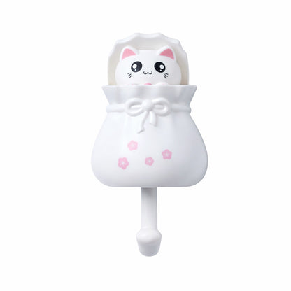 Adhesive Multipurpose Wall Hook for Towels, Bags & Clothes - White Teddy