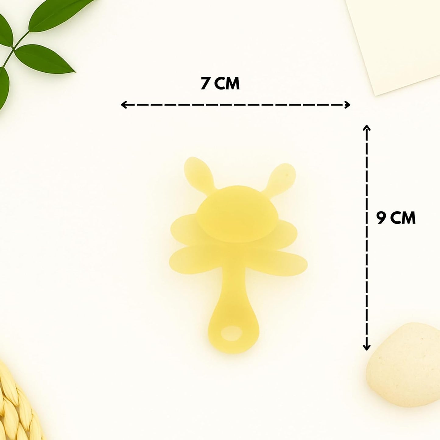 Premium Bunny Silicone Teether (Light Yellow)