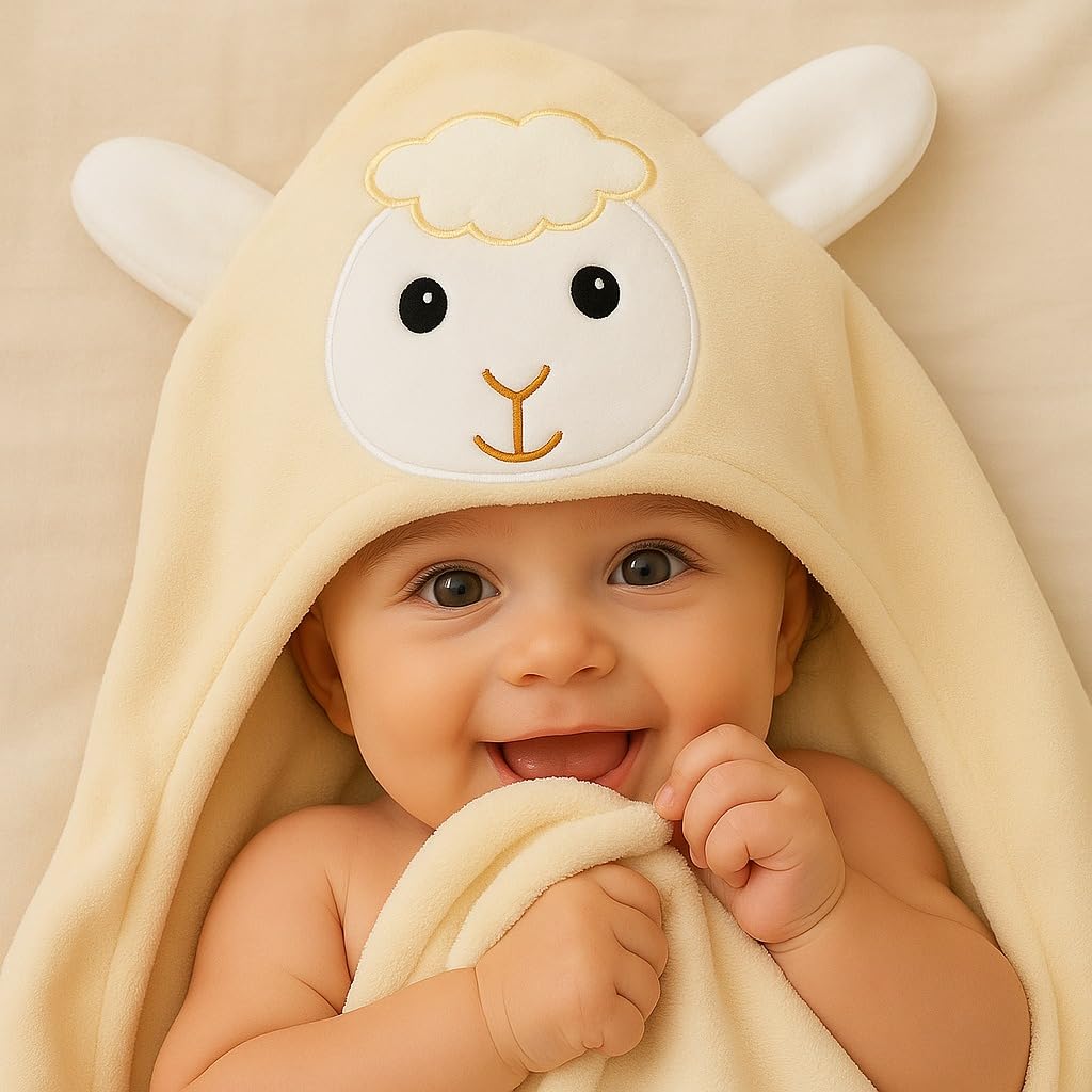 Baby Hooded Towel – Cuddly Sheep