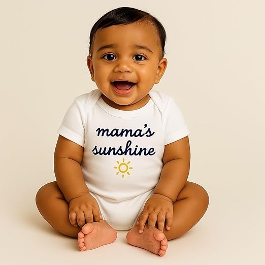 Cotton Baby Onesie - Mama's sunshine ( white )