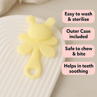 Premium Bunny Silicone Teether (Light Yellow)