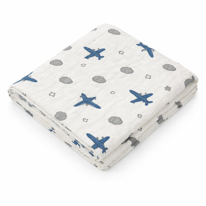 Organic Cotton Muslin Blanket - Sky Journey