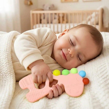 Silicone Rainbow Dino Teether - (Pink)