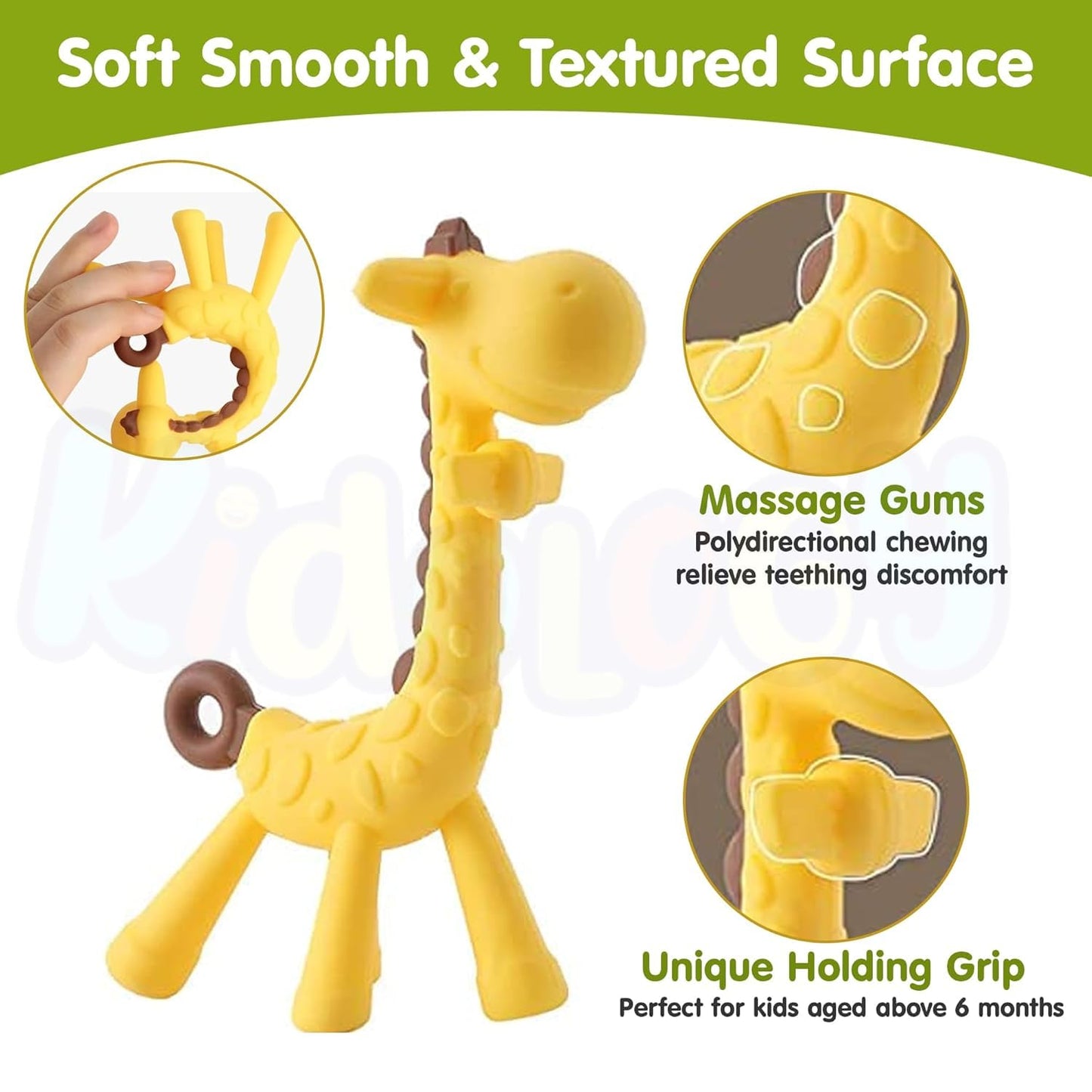 Silicone Giraffe Teether - (Yellow)