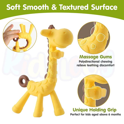 Silicone Giraffe Teether - (Yellow)