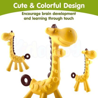 Silicone Giraffe Teether - (Yellow)