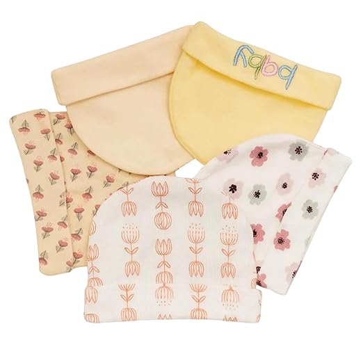 Unisex Baby Beanies Set of 5 - Golden Blossom
