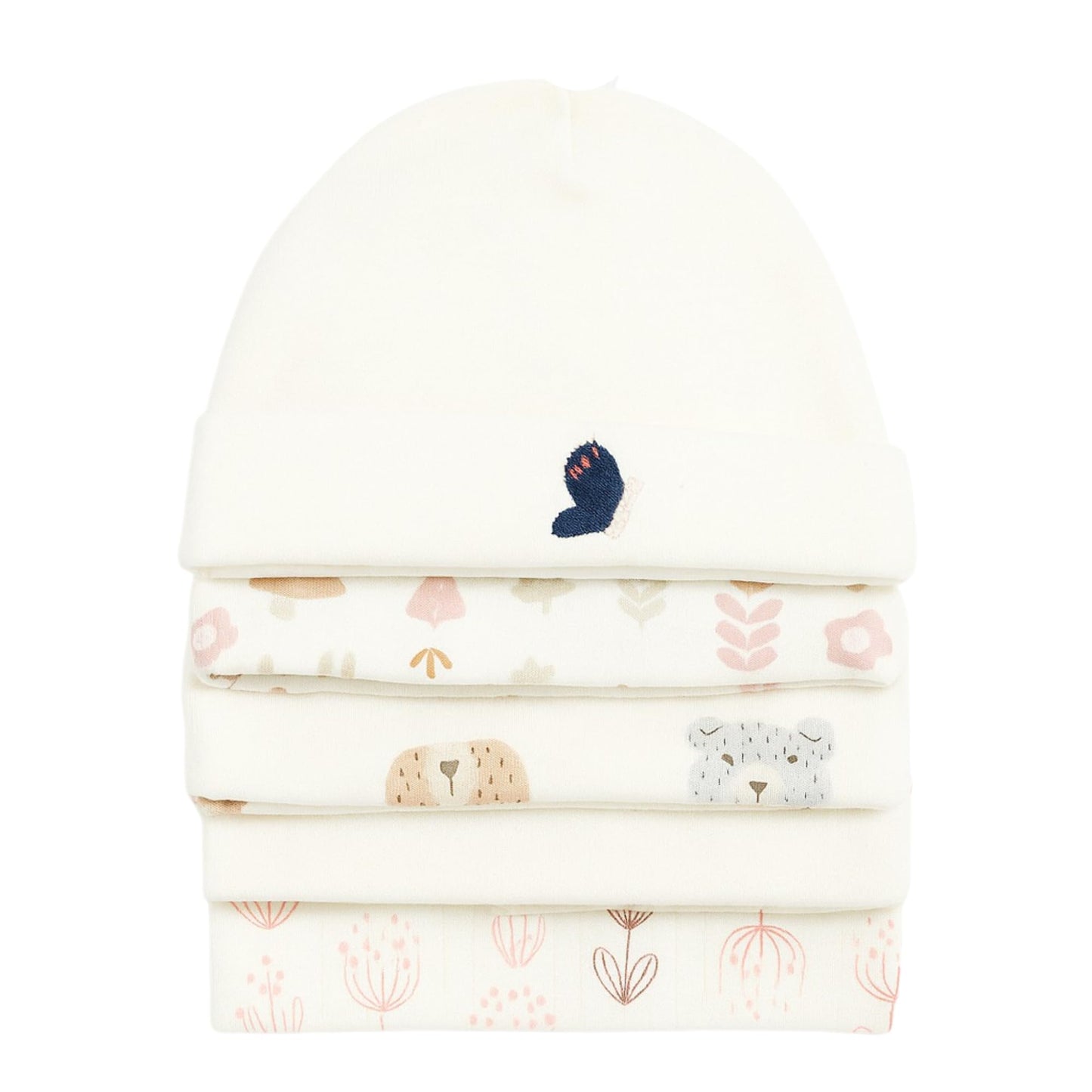 Unisex Baby Beanies Set of 5 - Tiny Chirpy