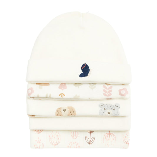 Unisex Baby Beanies Set of 5 - Tiny Chirpy
