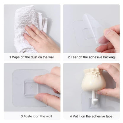 Adhesive Multipurpose Wall Hook for Towels, Bags & Clothes - Cream Kitty