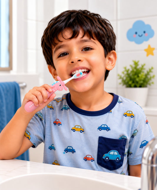 Kids Toothbrush - Pink Twisty Dino