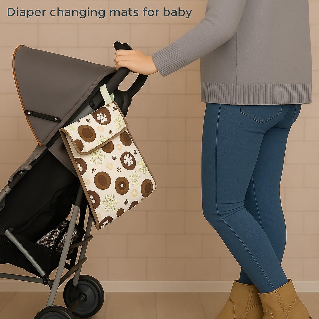 Portable Diaper Changing Mat - Cocoa Blossom