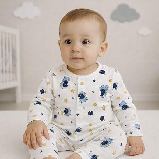 Muslin Full Sleeves Jhabla Set - Galaxy Woofs