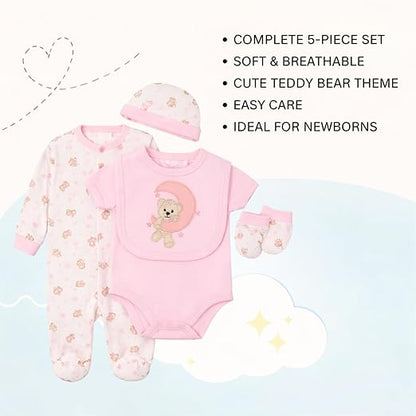 5 pcs Baby Clothing Set - Dreamy Moon Bear