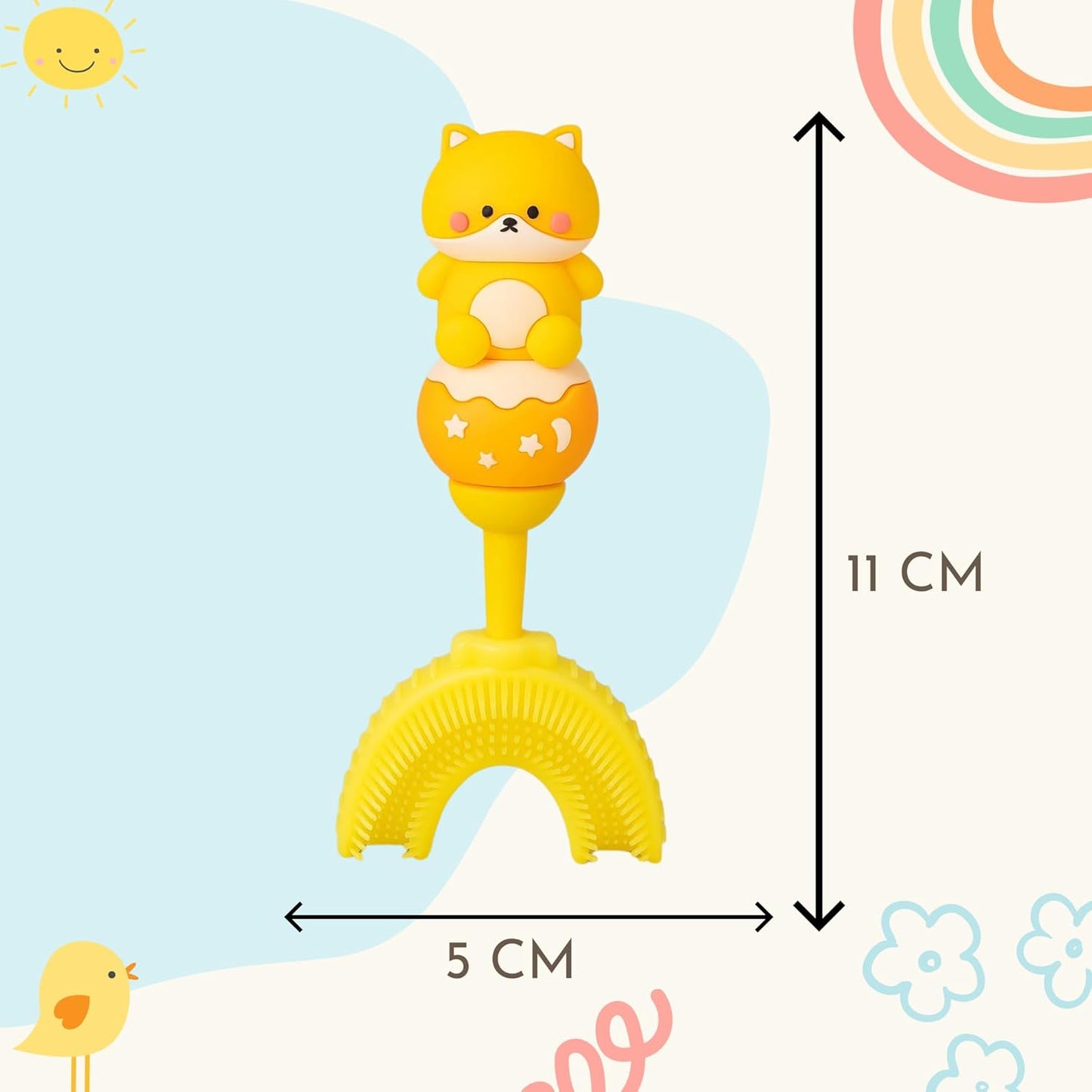 U-Shaped Toothbrush - Sunshine Teddy