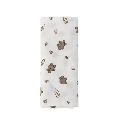 Baby Muslin Swaddle - Bear Snuggle