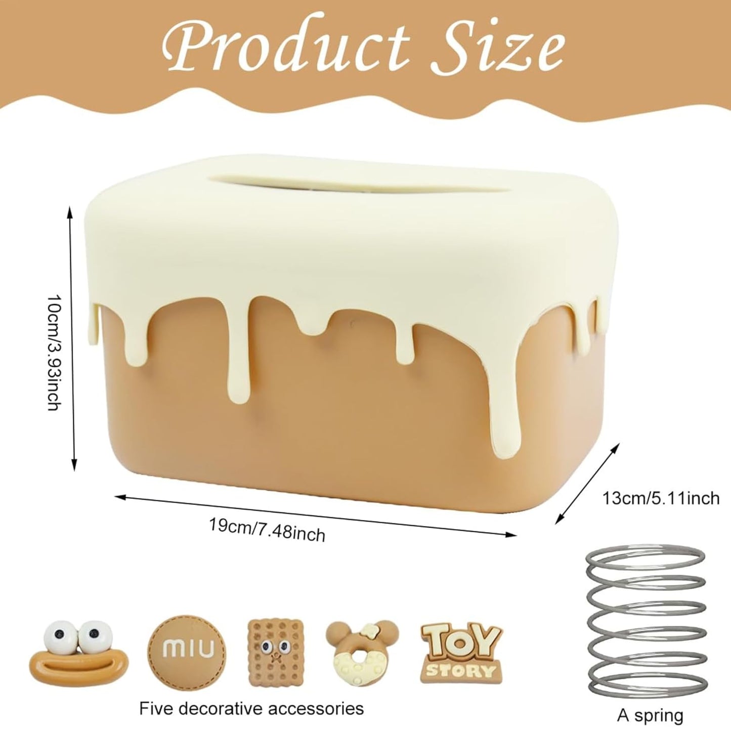 Decorative Baby Wipes & Tissue Storage Box - Brownie Drip