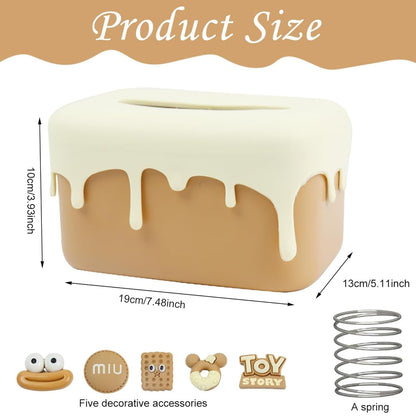 Decorative Baby Wipes & Tissue Storage Box - Brownie Drip