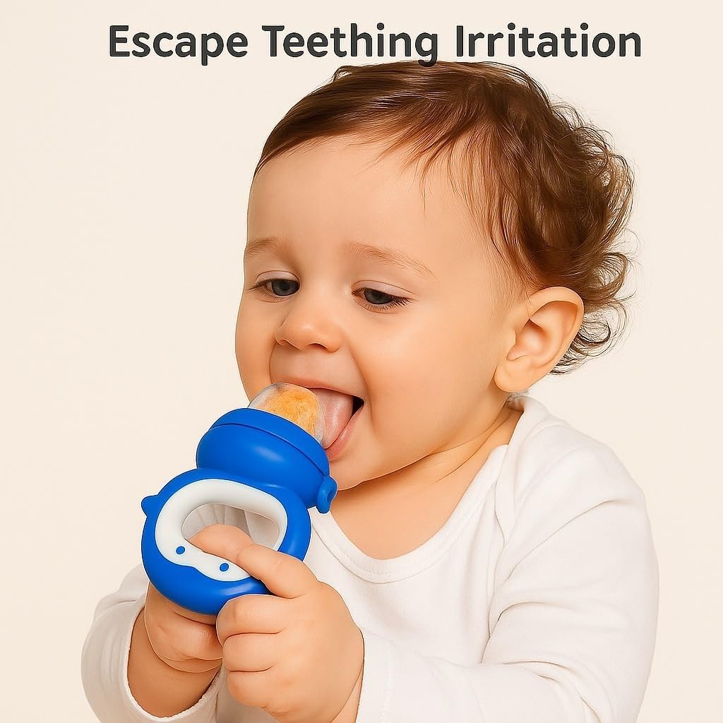 Silicone Fruit Nibbler - Blue Penguin Pop
