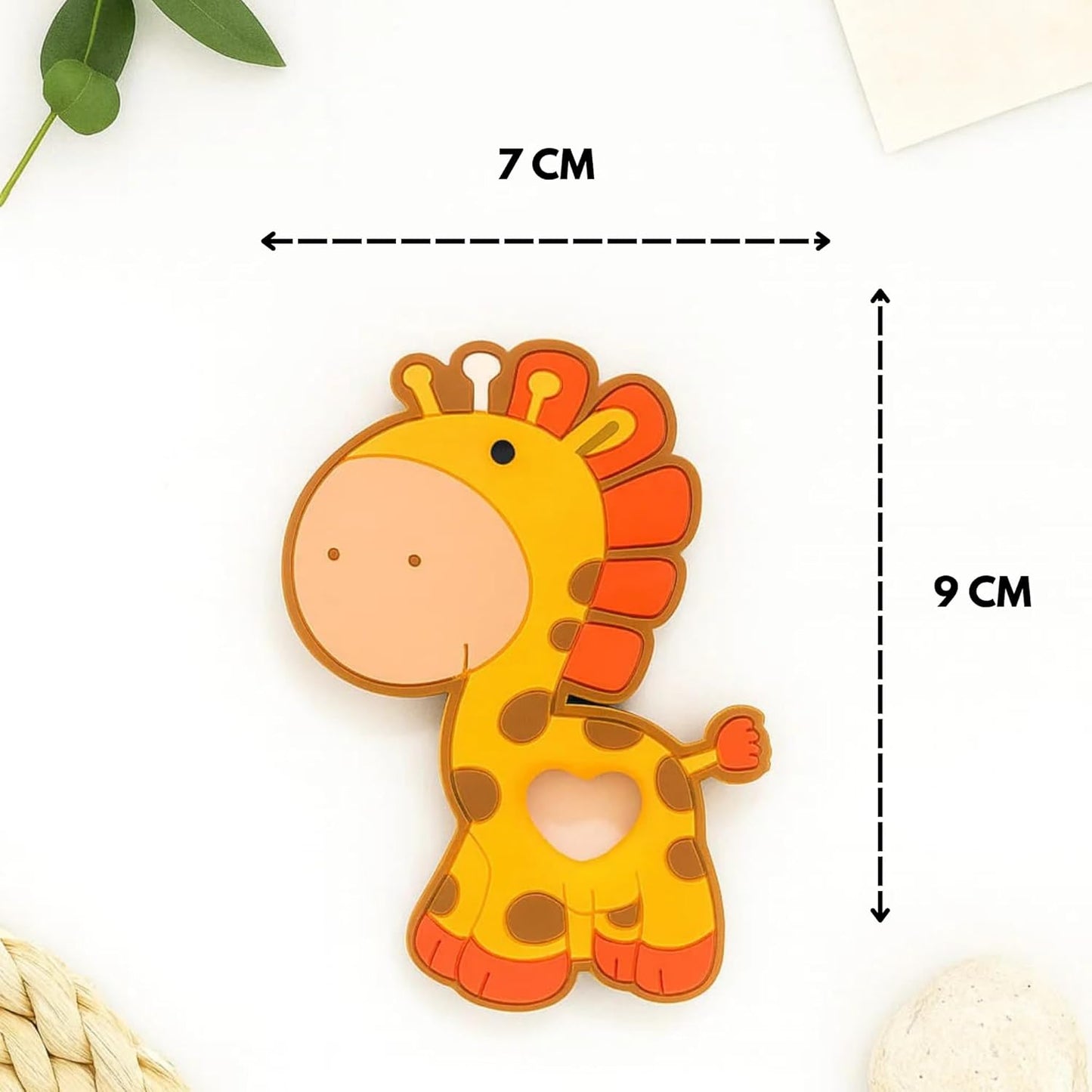 Silicone Cartoon Teether-Giraffe (Orange)