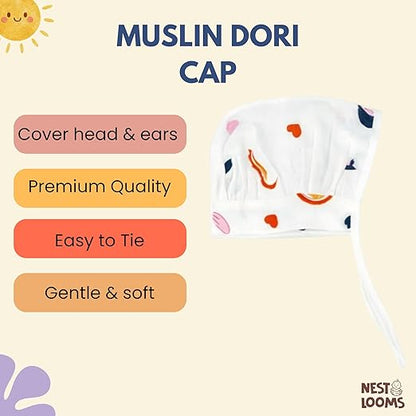 Muslin Dori Cap - Combo of 3 - Little Voyager