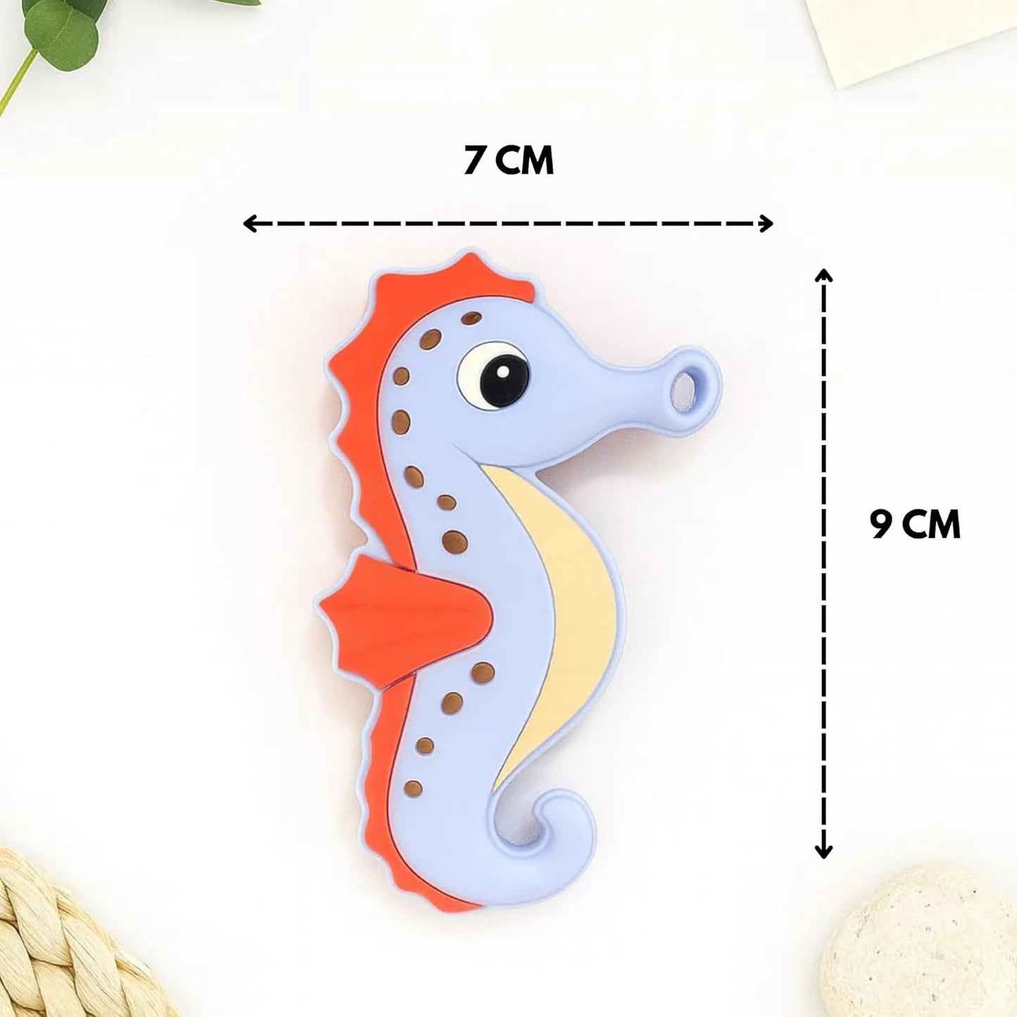 Silicone Cartoon Teether Seahorse (Sky-Blue)