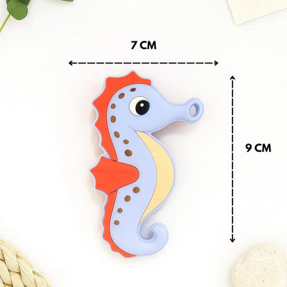 Silicone Cartoon Teether Seahorse (Sky-Blue)