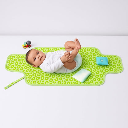 Portable Diaper Changing Mat - Green Cheetah